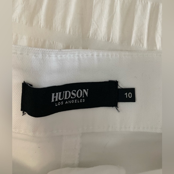 Hudson Los Angeles Cream Wide-Leg Belted Jeans - Picture 5 of 16